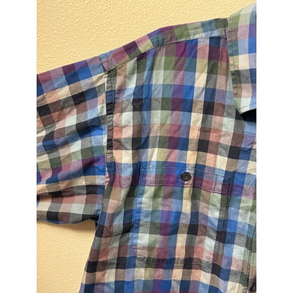 Patagonia Mens Shirt Organic Cotton Blue Purple Green Plaid XL - Picture 8 of 11